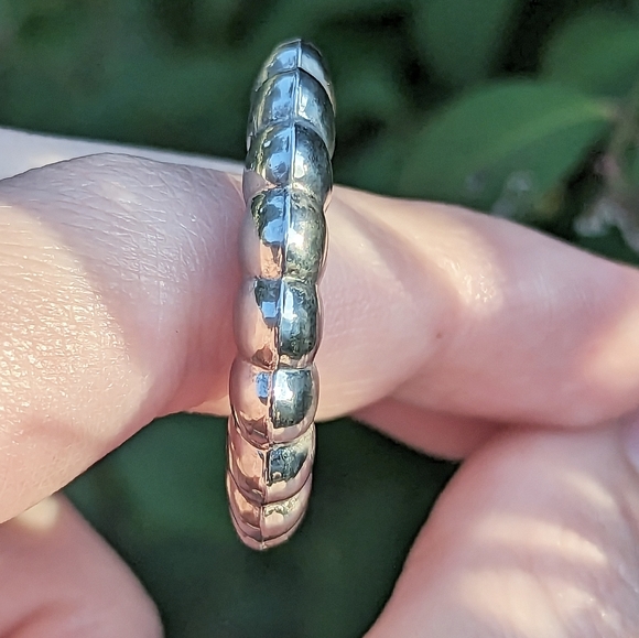 Vintage sterling silver 925 pierced earrings hollow shrimp hoops - Picture 5 of 5